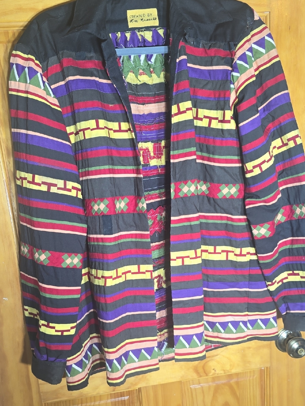 Quiltedl South Western Women's Blazer  Vintage Homemade Coat Of Many Colors